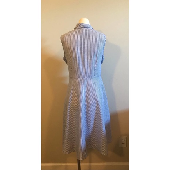 Pintsripe Belted Shirt Dress, Size M - Picture 8 of 9